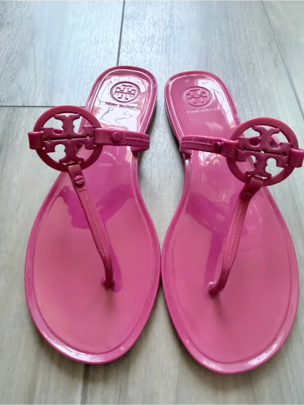 Tory Burch Hot Pink Mini Miller Jelly Sandals